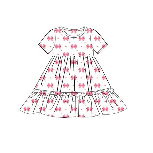 Toddle baby girls pink bow dress preorder