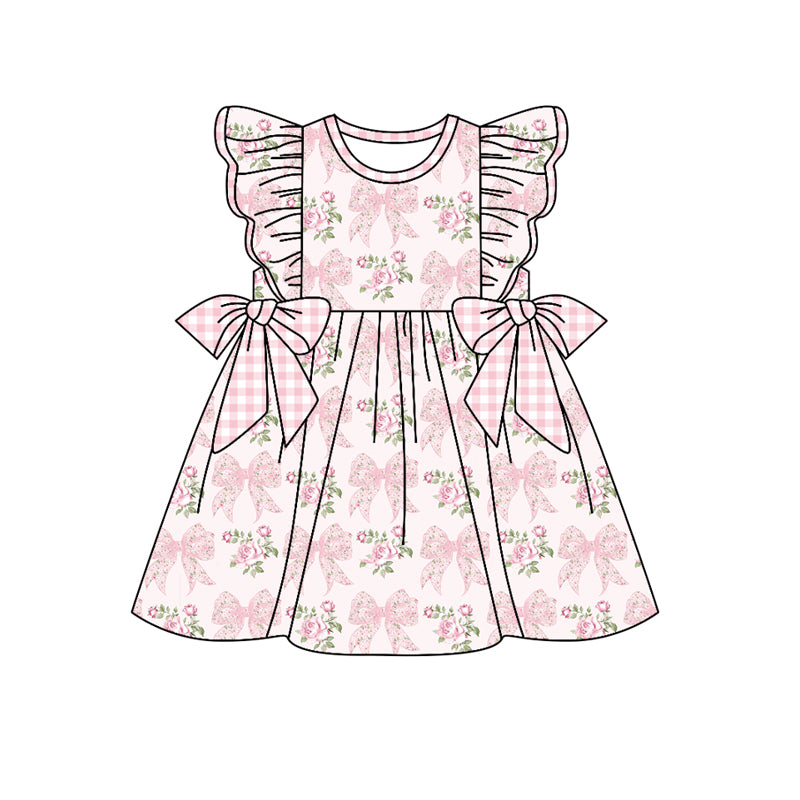 Toddle baby girl floral bow boutique dress preorder