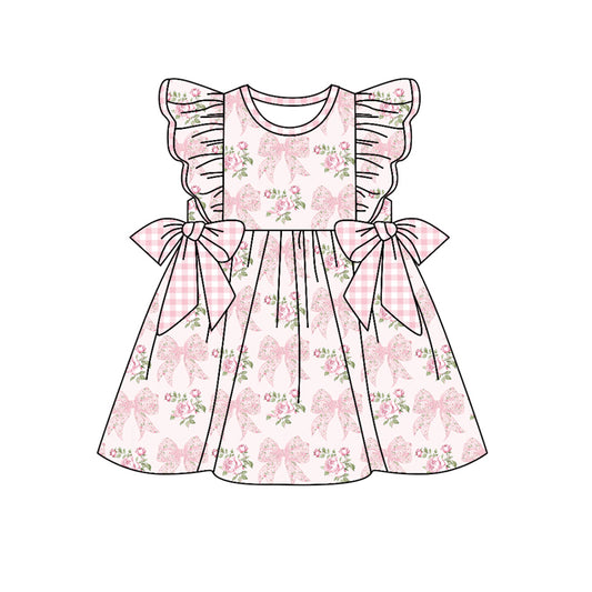 Toddle baby girl floral bow boutique dress preorder