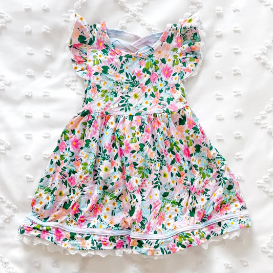 Toddle baby girls pink floral summer dress preorder