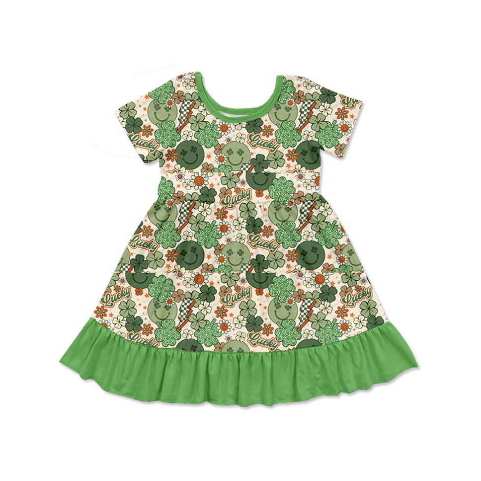 Saint Patrick's Day lucky charm baby girls  dress preorder