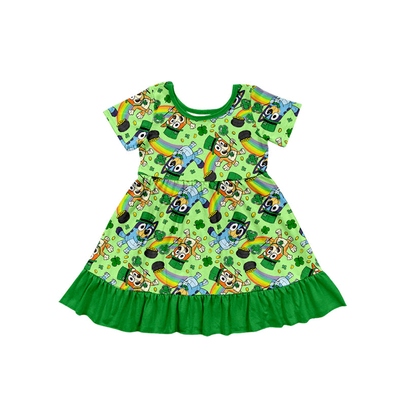 Saint Patrick's Day blue cartoon dog dress preorder