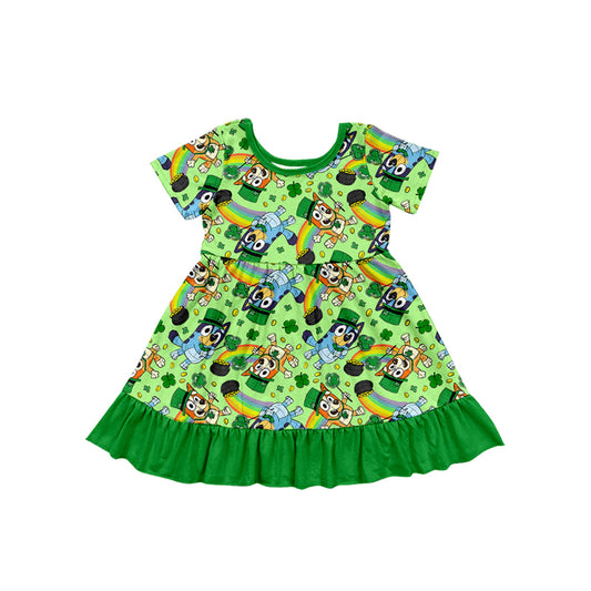 Saint Patrick's Day blue cartoon dog dress preorder