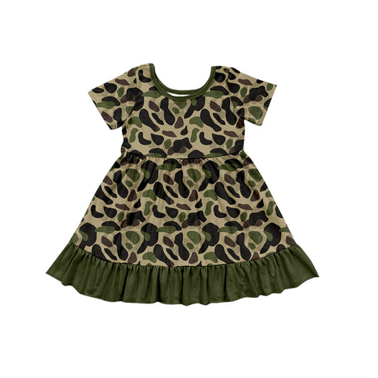 Baby girls green camo short sleeve dress preorder