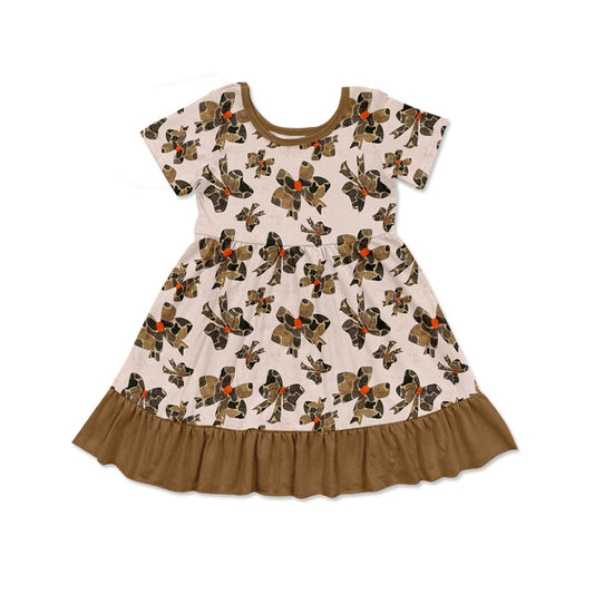 Baby girls camo bow short sleeve dress preorder