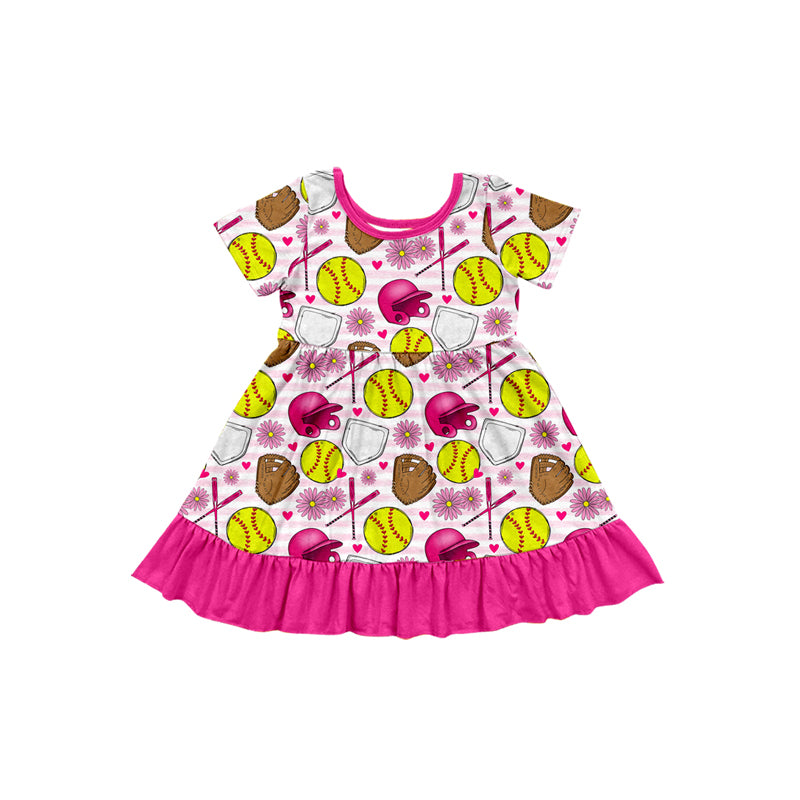 Baby girls short sleeve baseball dress preorder