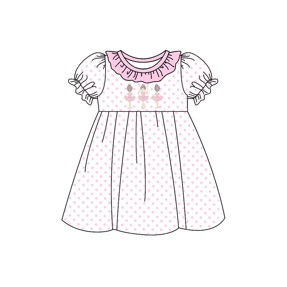 Toddle baby pink dots dance girl dress preorder