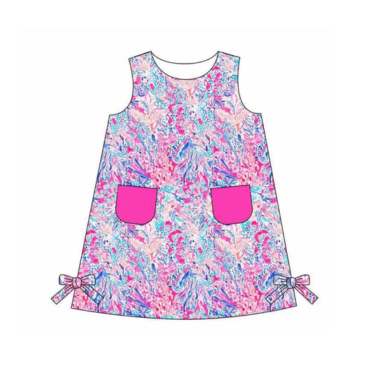 Baby girls pink floral boutique dress preorder