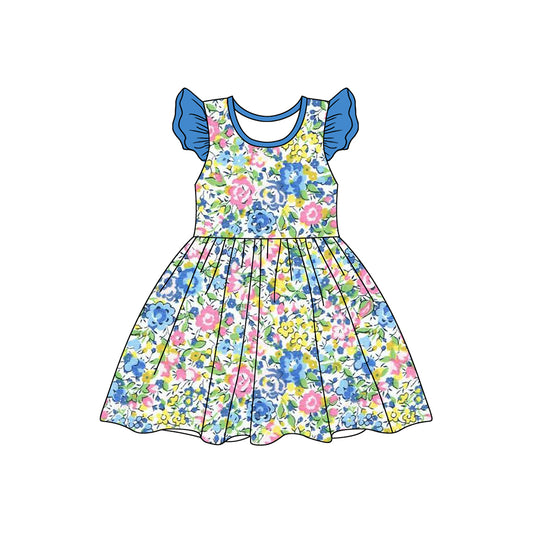 Baby girls blue floral summer dress preorder