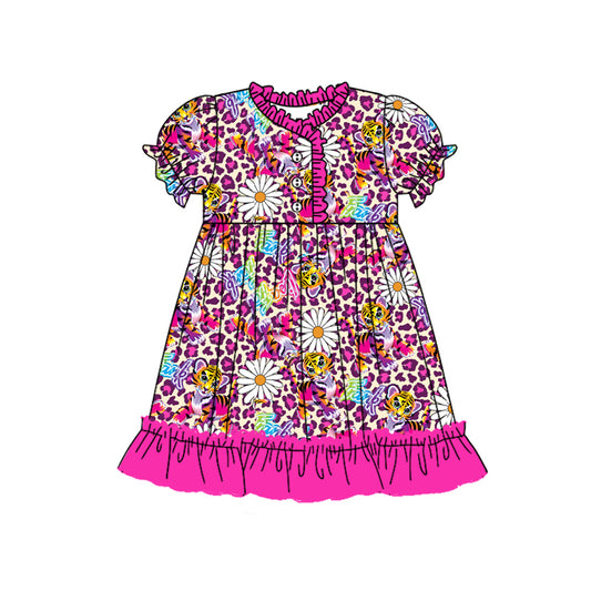 Cheetah tiger print baby girls dress preorder