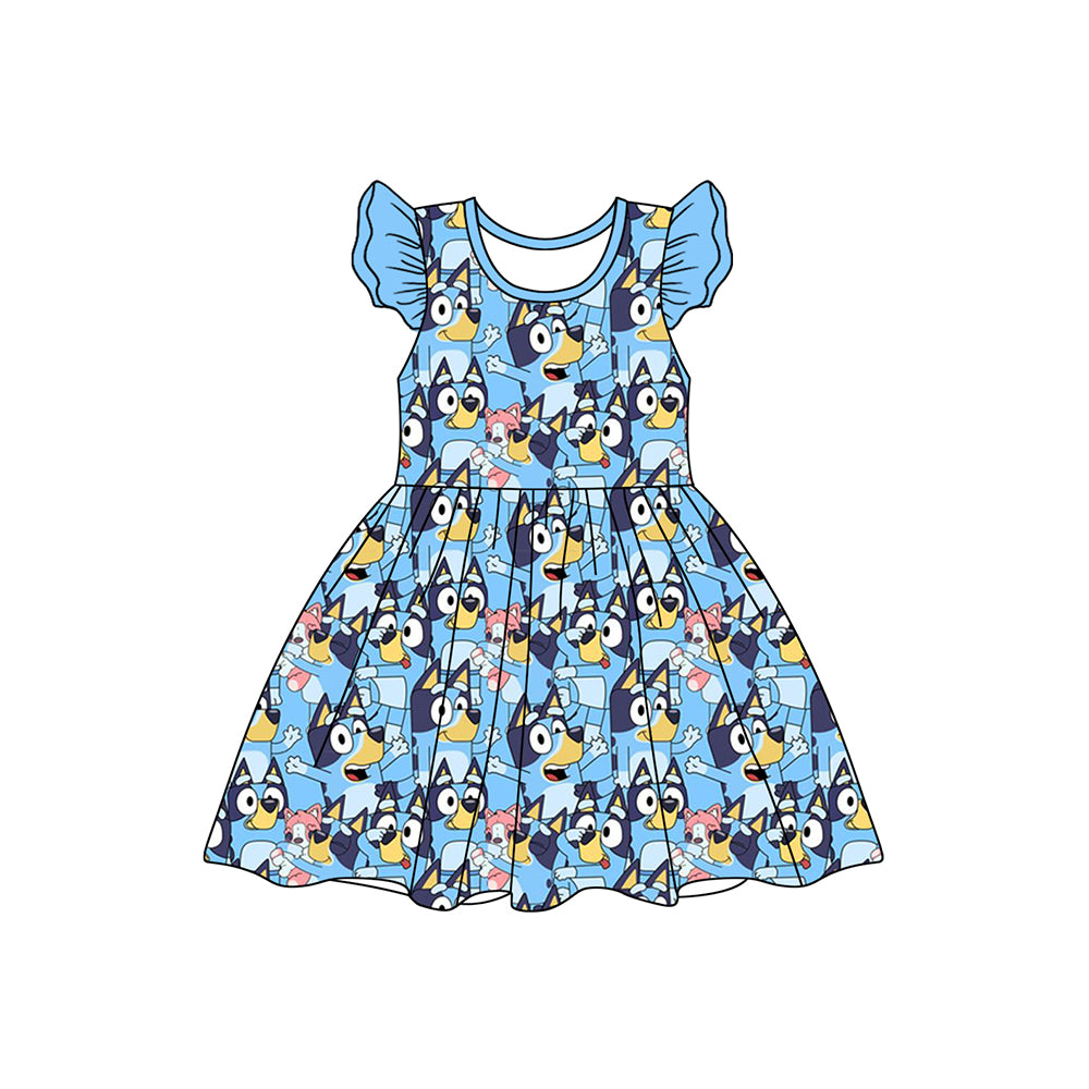 Toddle baby girl blue cartoon dog summer dress preorder