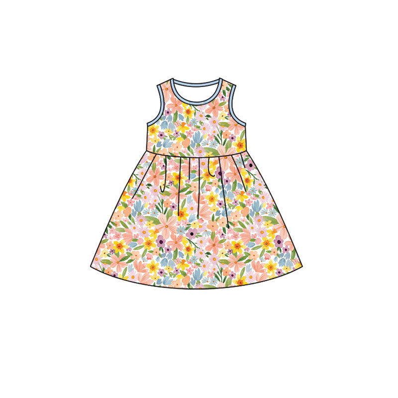 Toddle baby girl pink yellow floral dress preorder