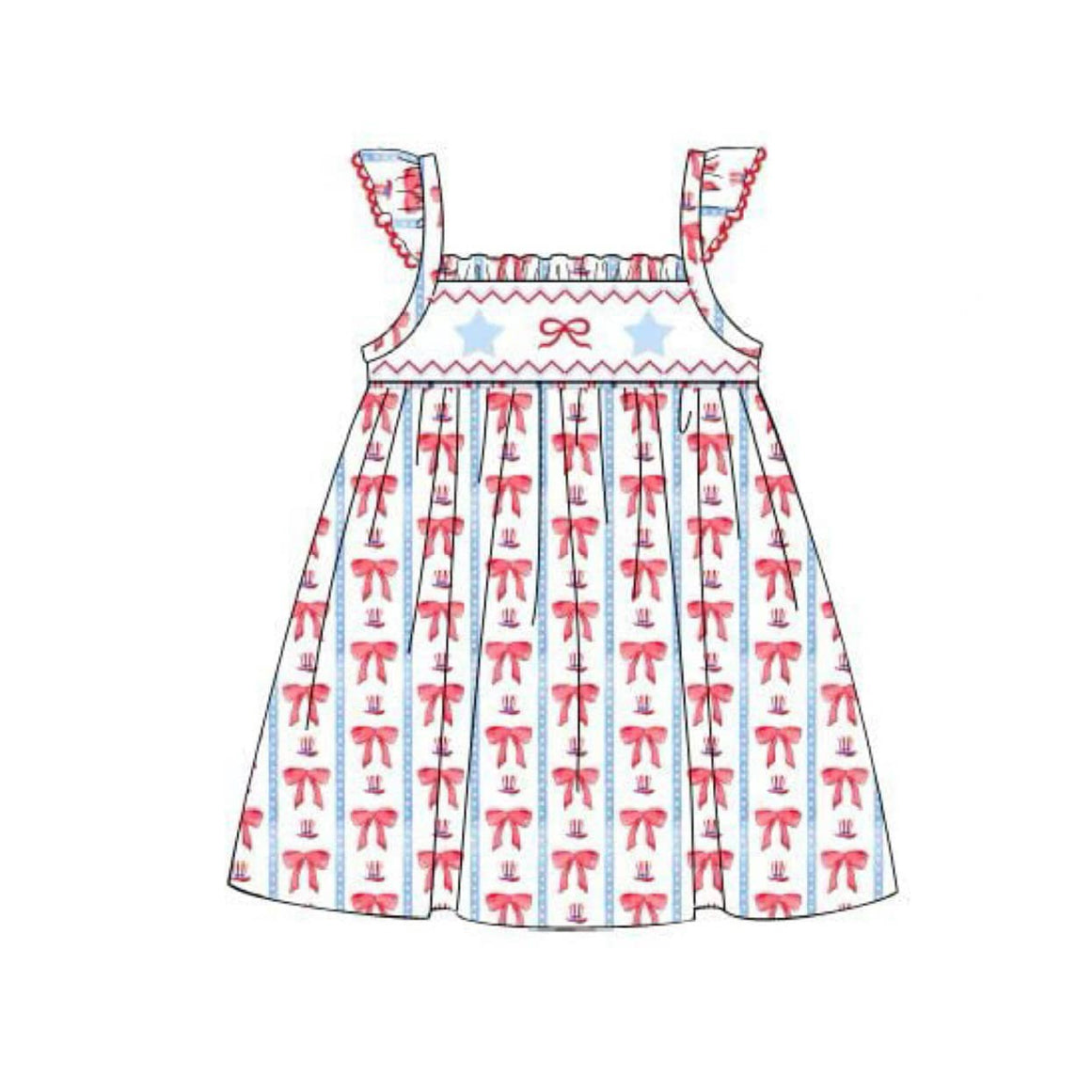 American girl July 4th red bow dress preorder