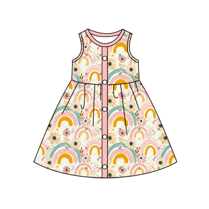 Baby girls rainbow floral print summer dress preorder