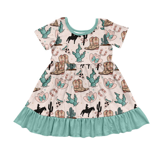 Western cowgirl horse short sleeve dress preorder