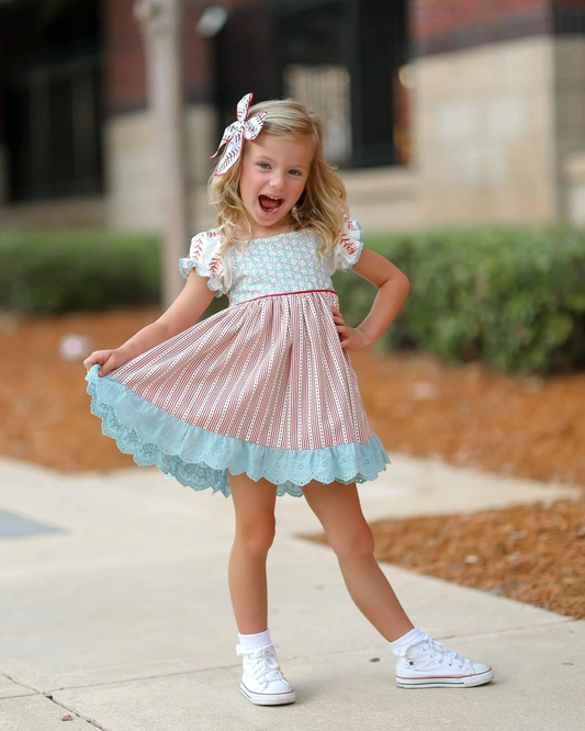 Baby girls baseball design summer dress preorder