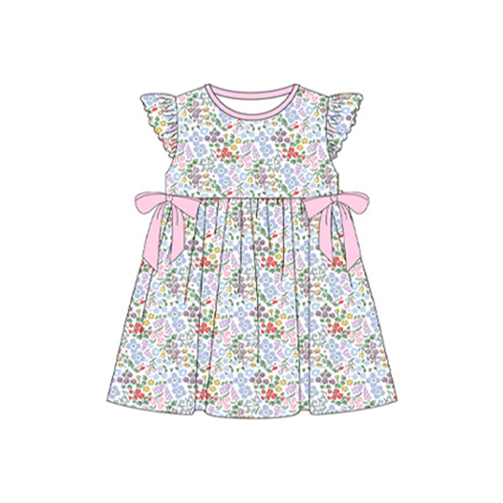 Baby girls red blue floral design summer dress preorder