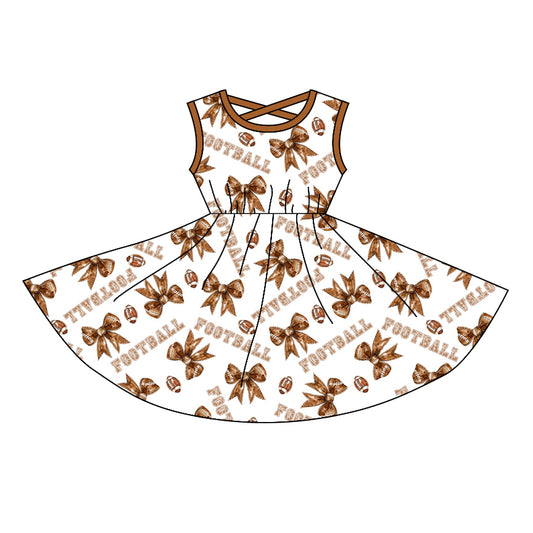 Baby girl football bow summer dress preorder