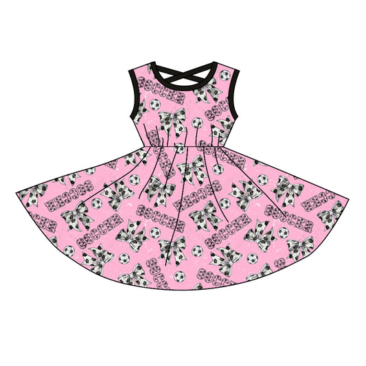 Baby girl soccer bow summer dress preorder
