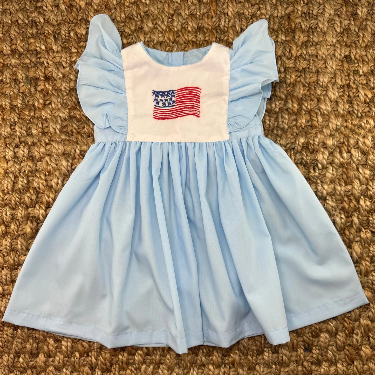 Toddle baby girls American flag July 4th dress preorder