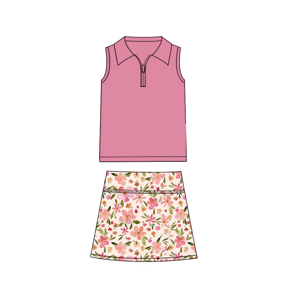 Toddle baby girl pink top matching skirt outfit preorder
