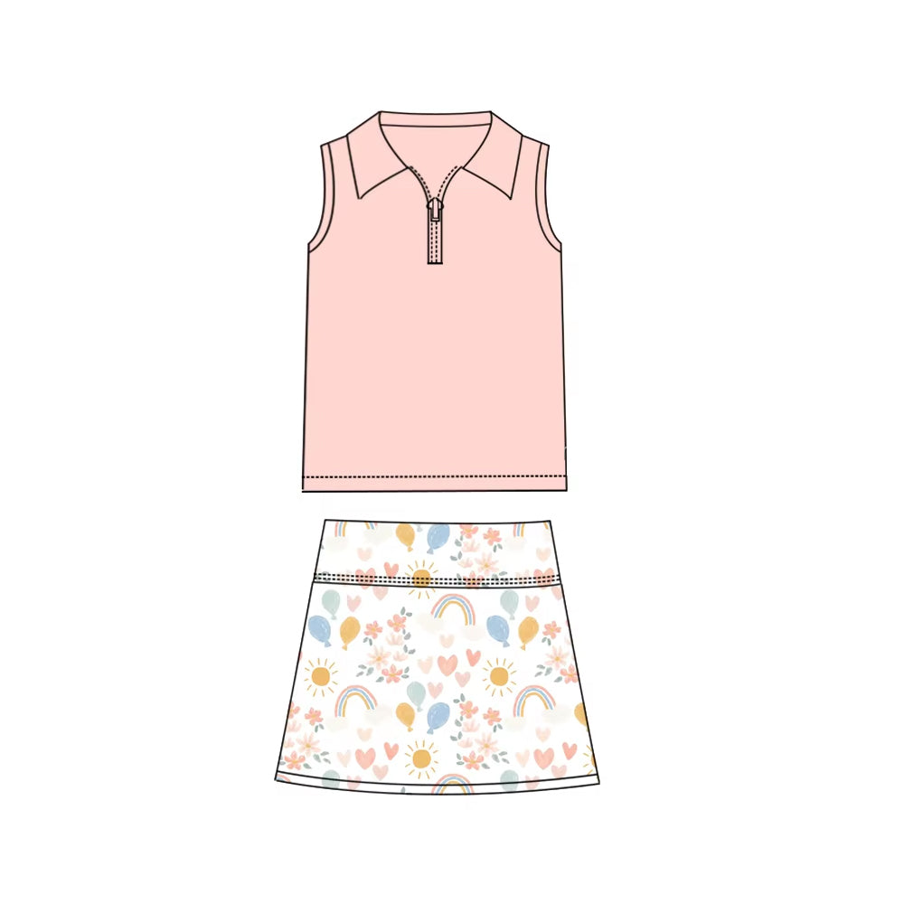 Toddle baby girl pink top matching skirt outfit preorder