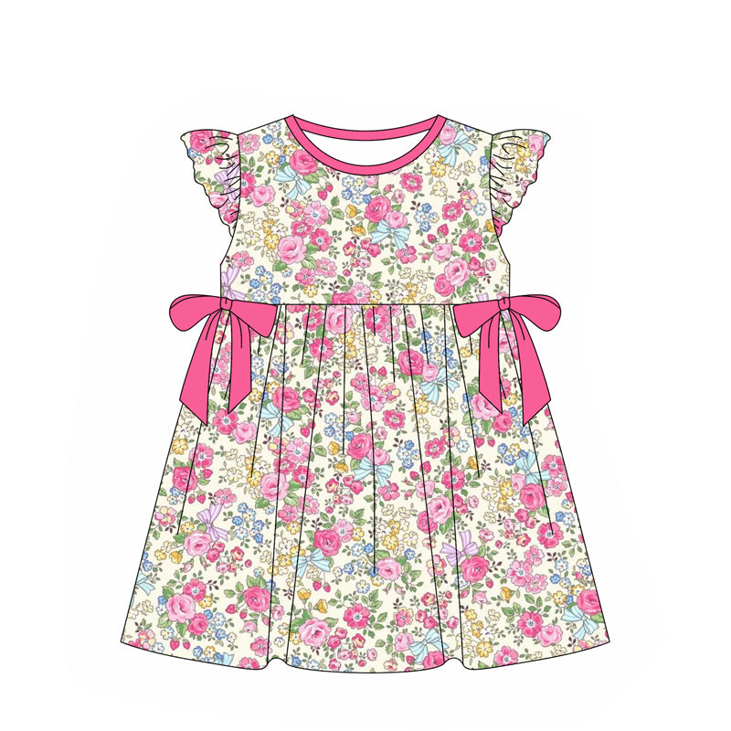 Toddle baby girls red yellow floral dress preorder