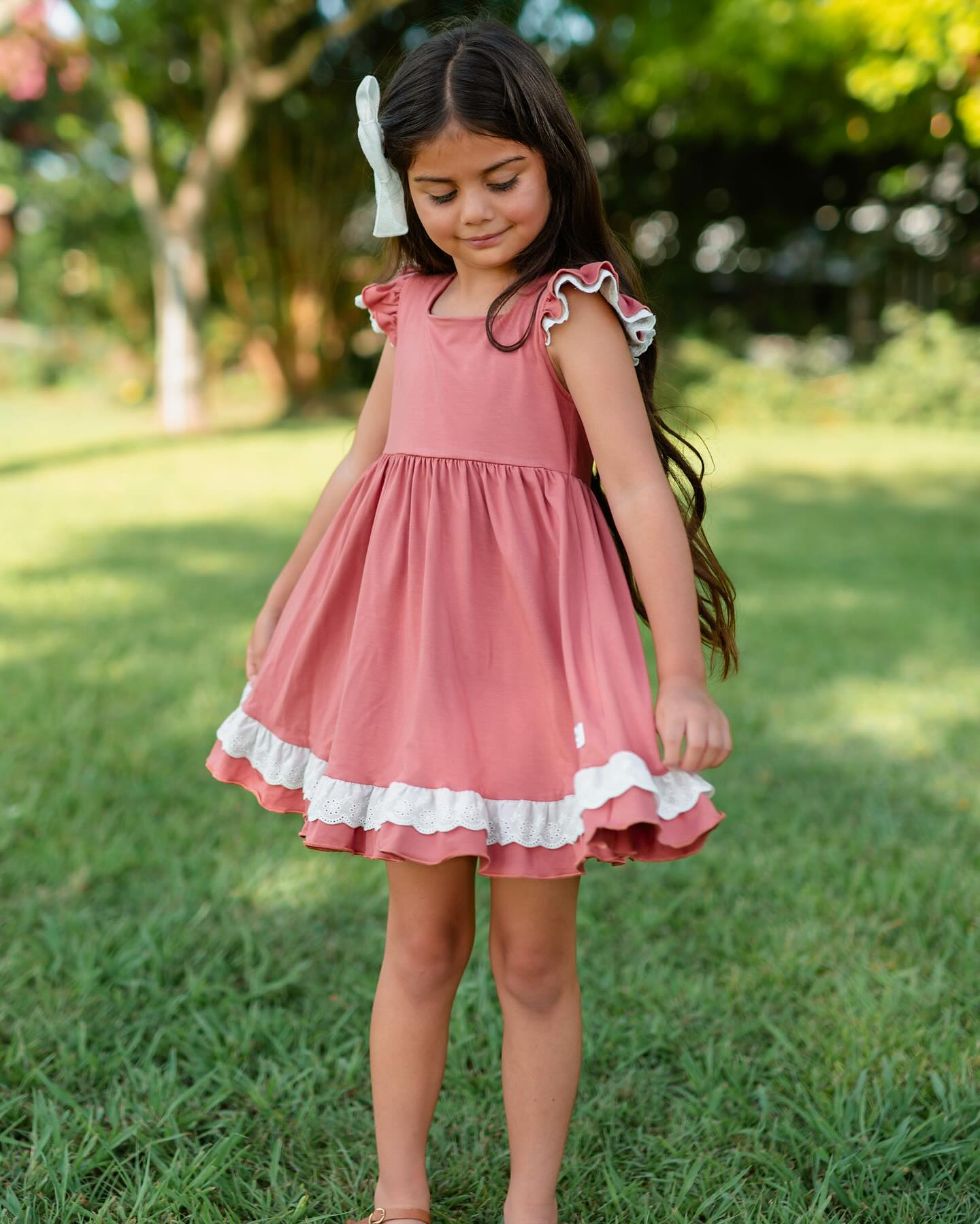 Toddle baby girl solid pink cotton dress preorder