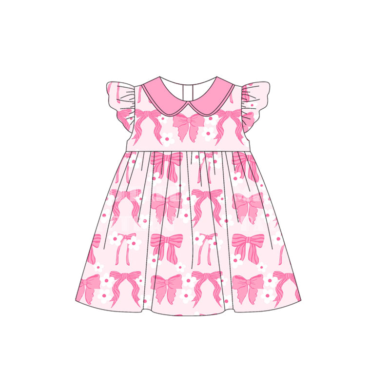 Baby girls pink bow flower summer dress preorder