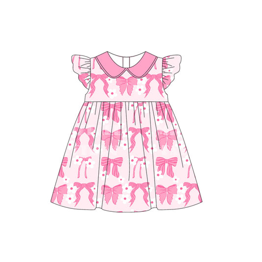 Baby girls pink bow flower summer dress preorder