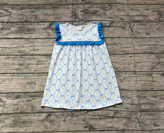 Baby girls blue bow flower summer dress preorder