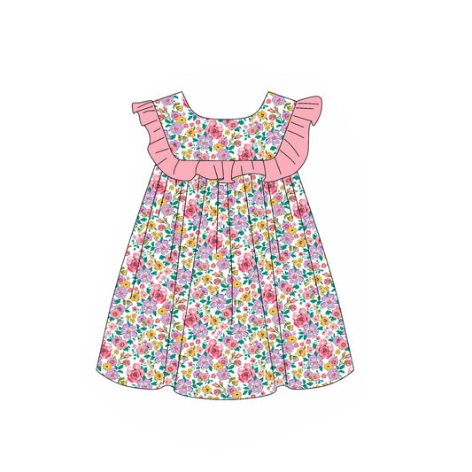 Baby girls lavender pink yellow flower summer dress preorder