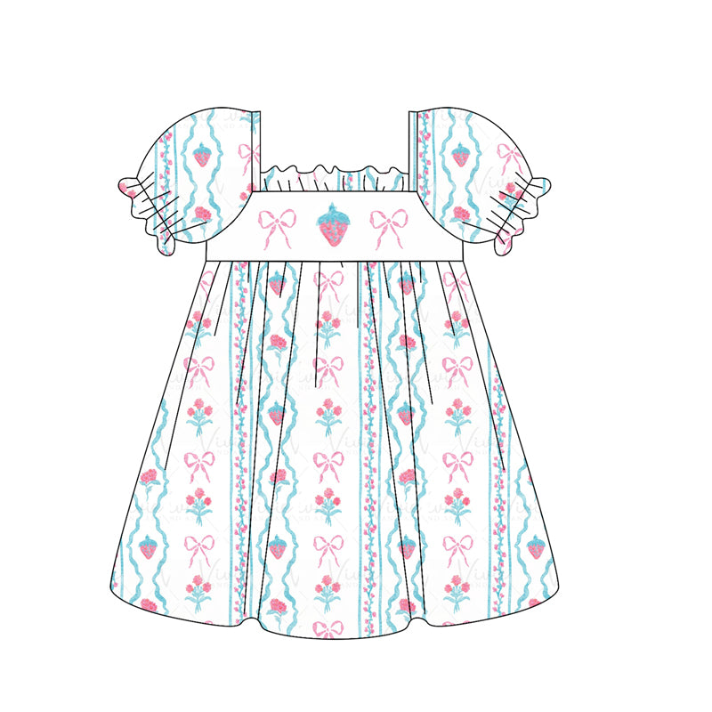 Baby girls strawberry bow summer dress preorder