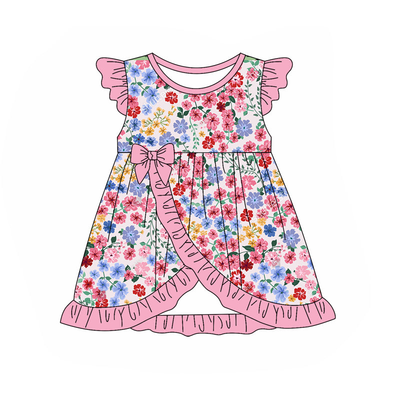 Baby girl blue pink floral summer dress preorder