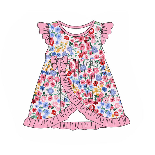 Baby girl blue pink floral summer dress preorder