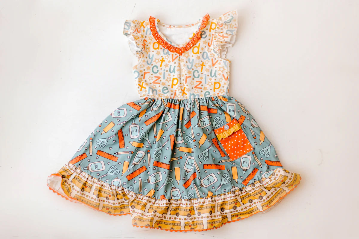 Infant baby girls back to school pencil dress preorder