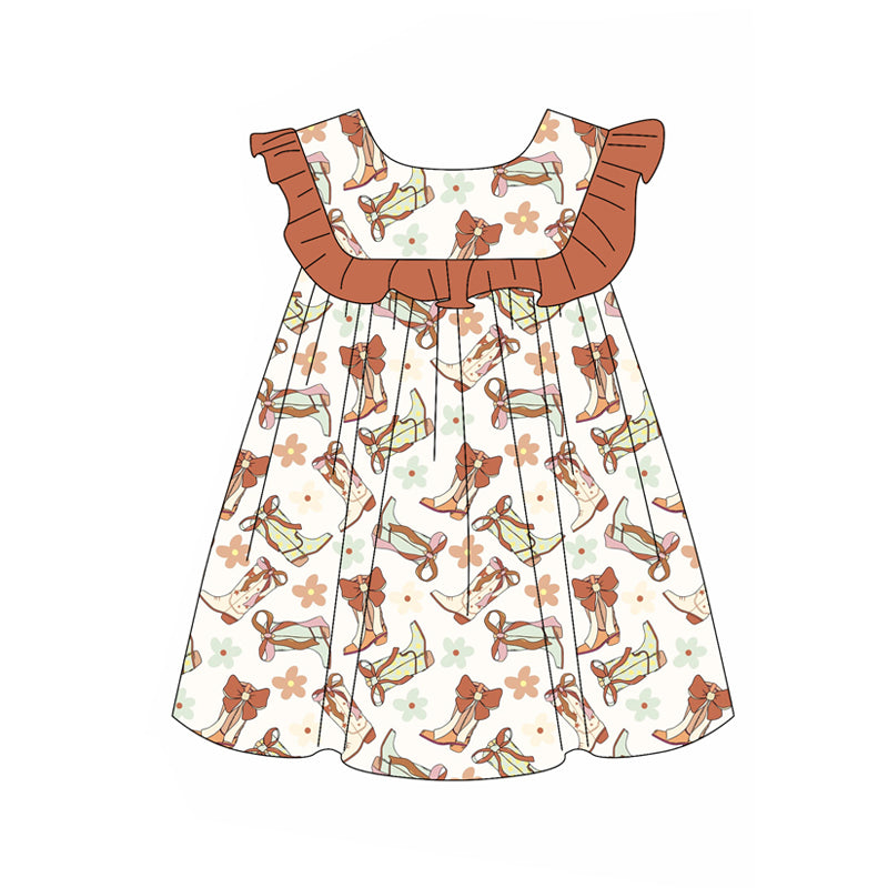 Toddle baby girl western boots dress preorder