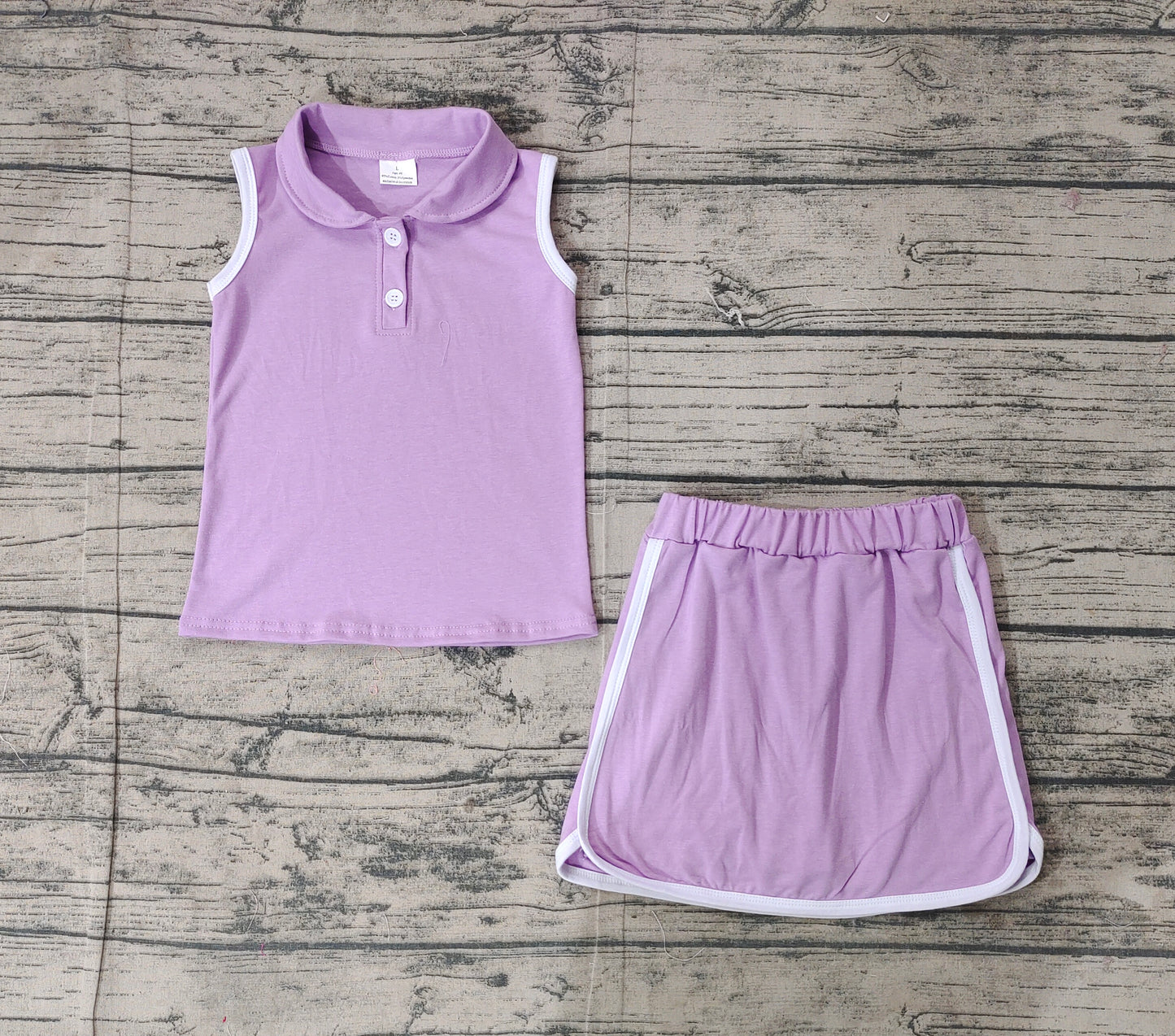 Baby girl lavender color summer cotton outfit preorder