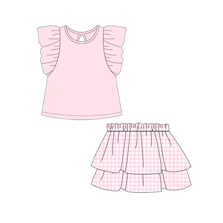 Toddle baby girls pink top matching shorts summer clothes preorder