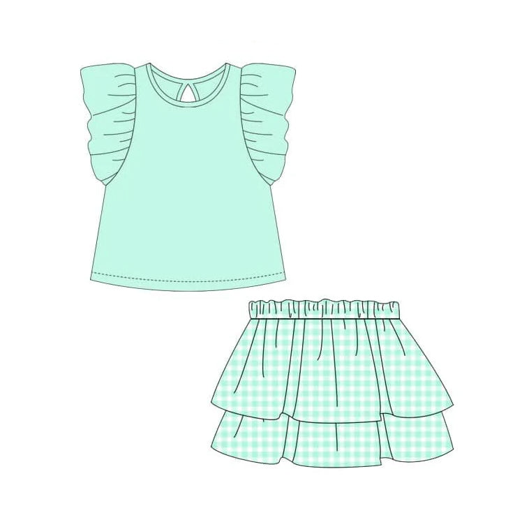 Toddle baby girls aqua top matching shorts summer clothes preorder