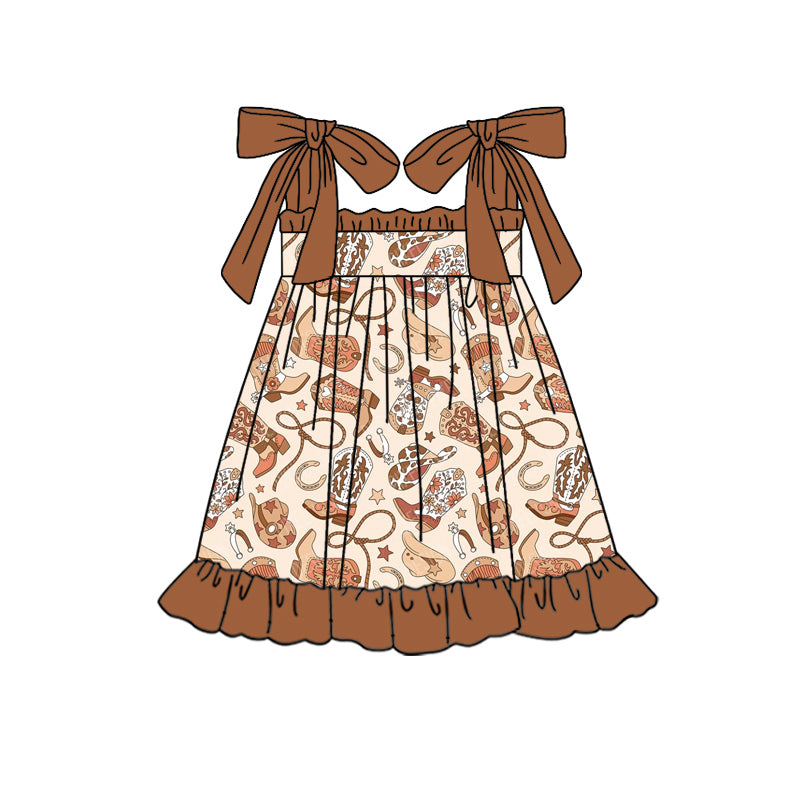 Toddle baby girl western boots summer dress preorder