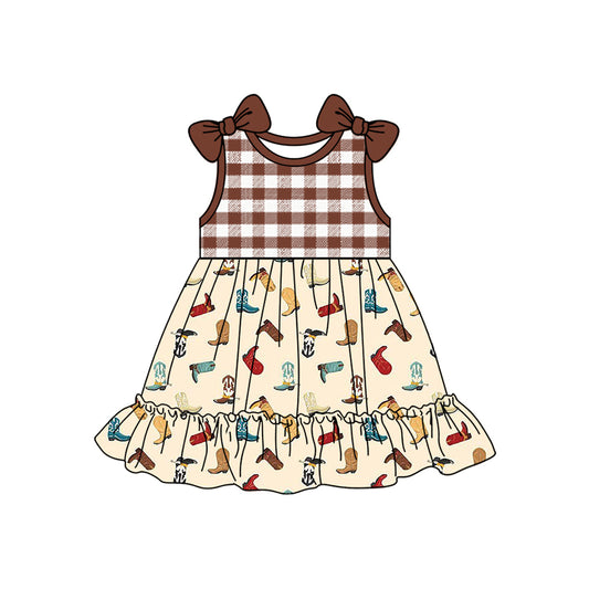 Baby girl western boots summer dress preorder