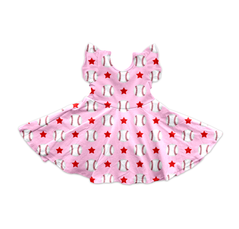 Toddle baby girl baseball summer dress preorder