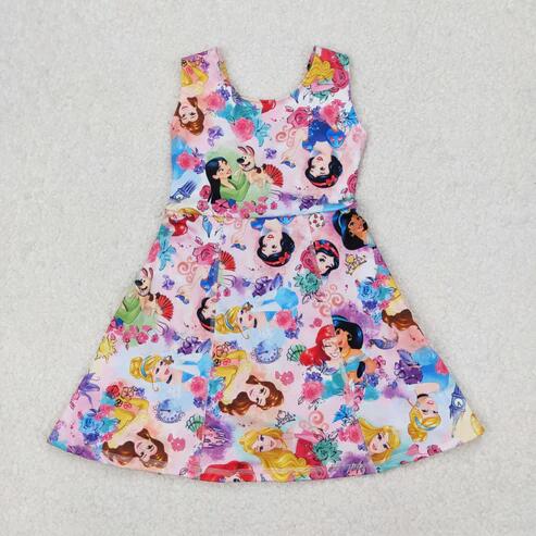 Girls  princess design active wear athletic summer dress with shorts