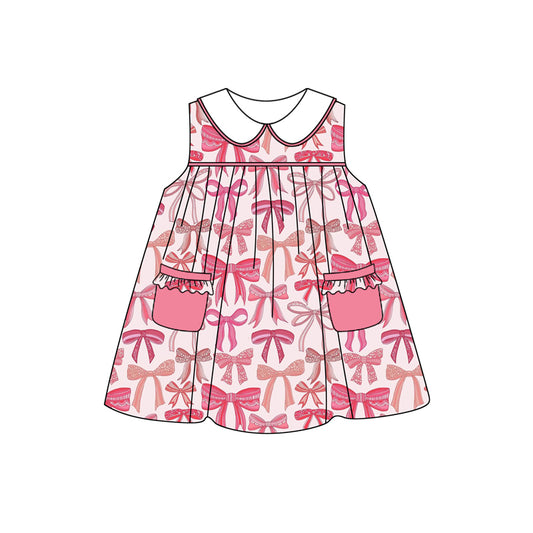 Toddle baby girl pink bow summer dress preorder