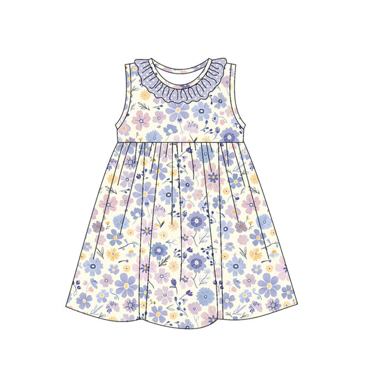Baby girl lavender floral  dress preorder