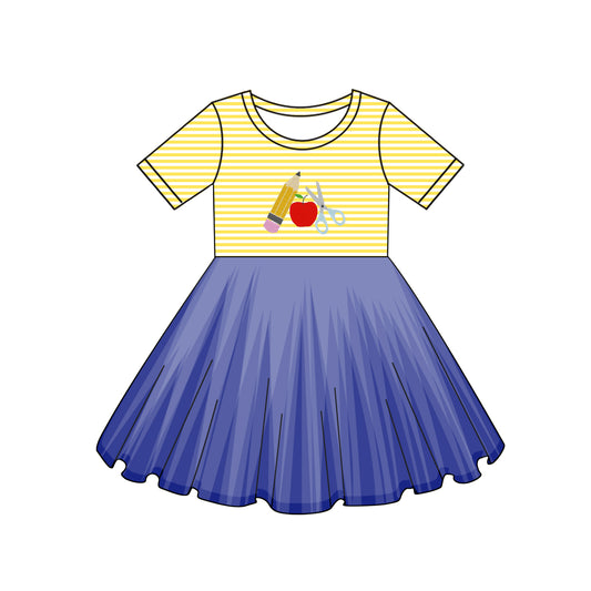 Baby girl back to school pencil apple dress preorder