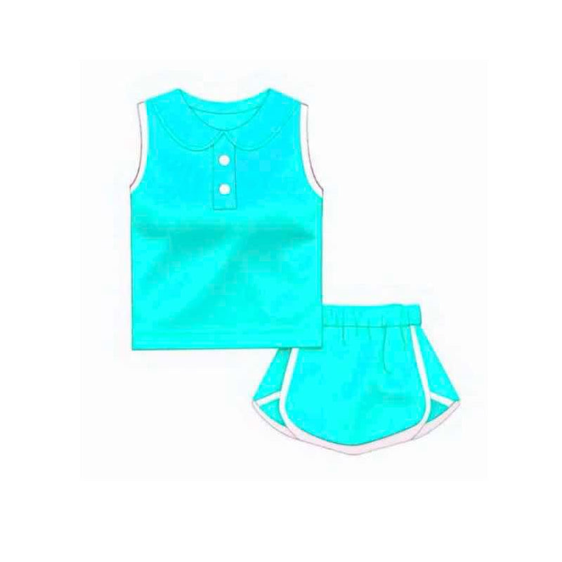 Infant baby girls blue color summer outfit preorder