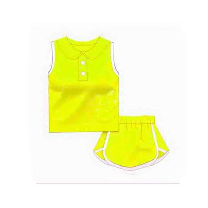 Infant baby girls yellow color summer outfit preorder