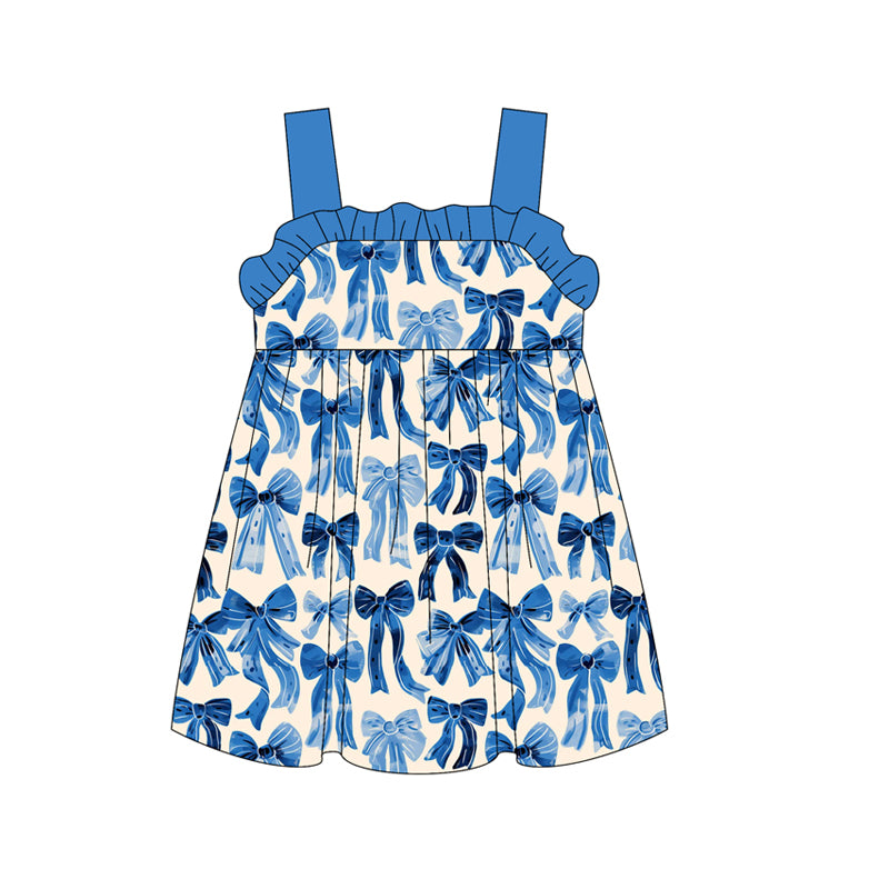 Blue bow baby girls summer dress preorder